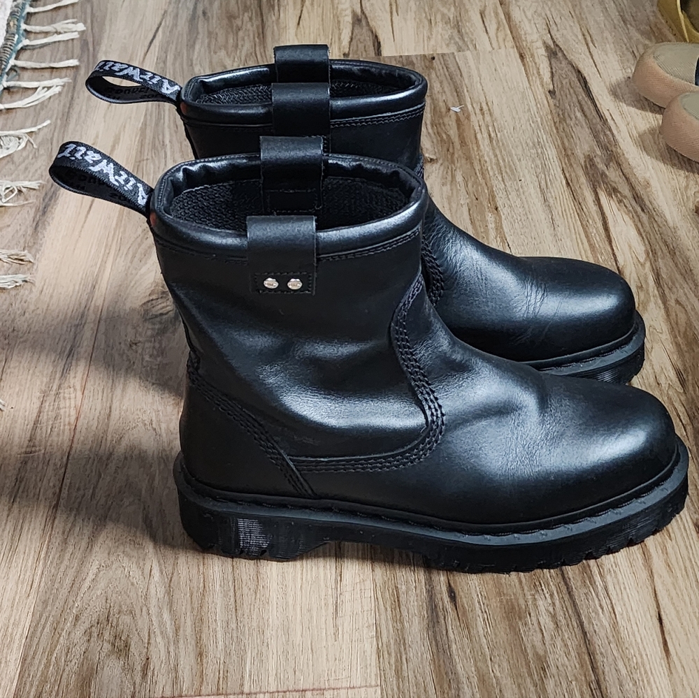 Doc Martens Black Leather Boots - Picture 2 of 7
